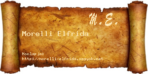 Morelli Elfrida névjegykártya